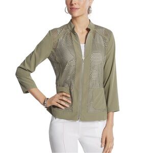 NWT Chico’s Mesh Vetiver 3/4 Sleeve Jacket Size L/2